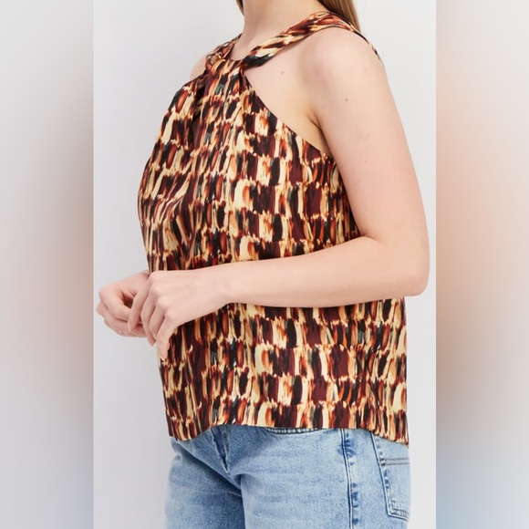 Joie Women's Yellow Silk Malta Halter Blouse Top Size L $198 Lightweight Gold - Picture 2 of 15